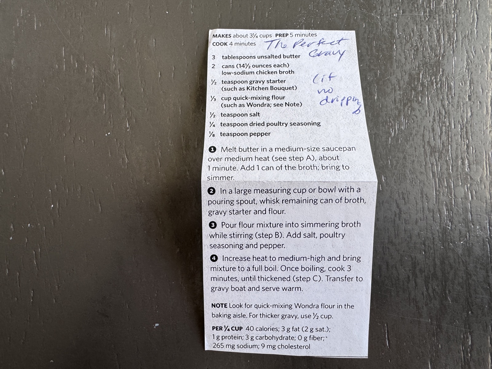 Recipe card preview for The Perfect Gravy