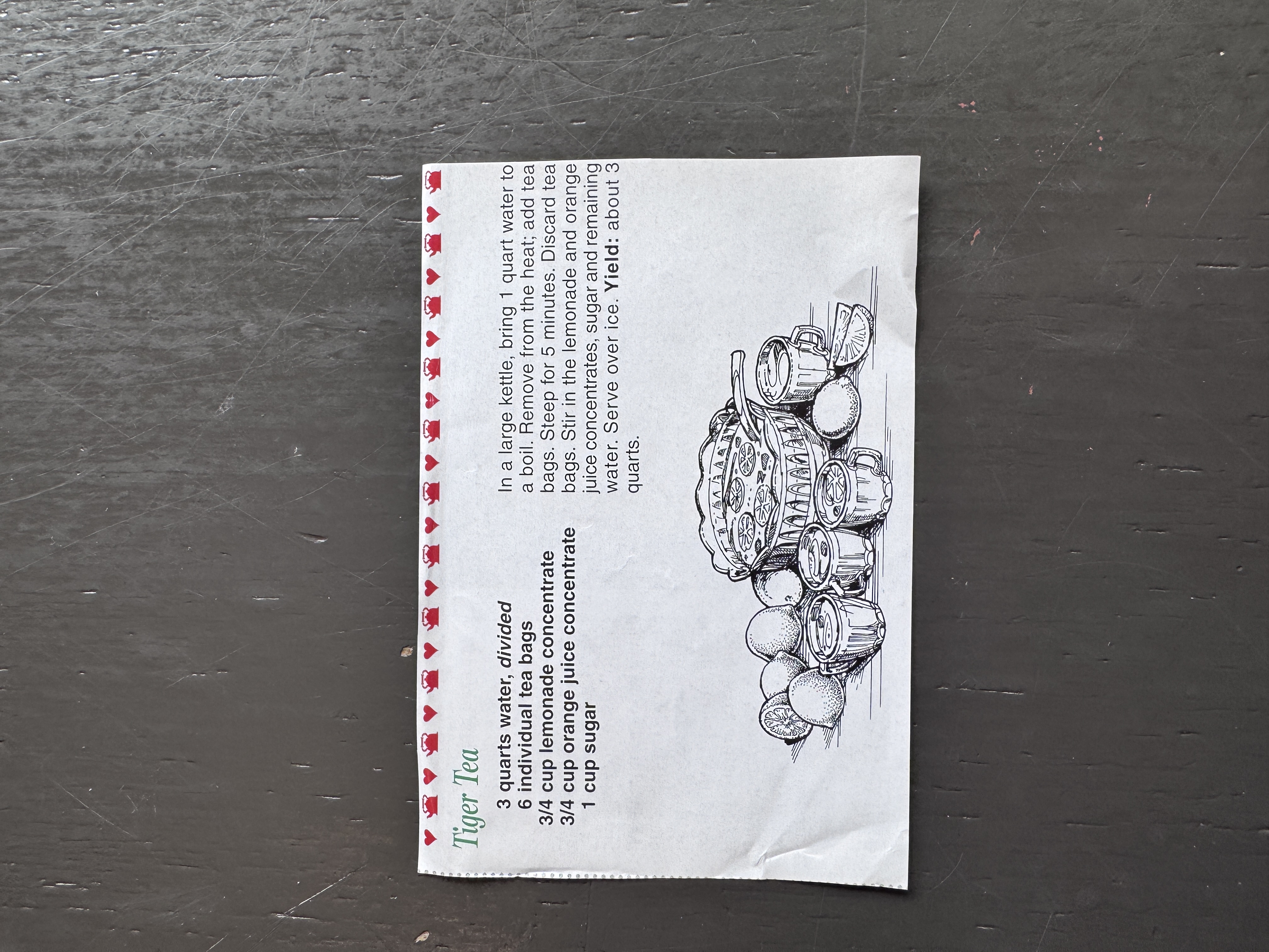 Recipe card preview for Tiger Tea