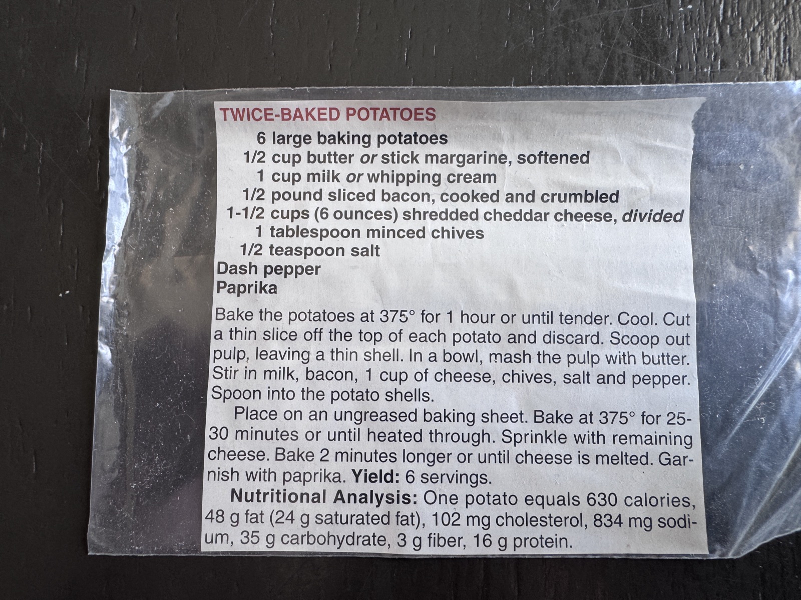 Recipe card preview for Twice-Baked Potatoes