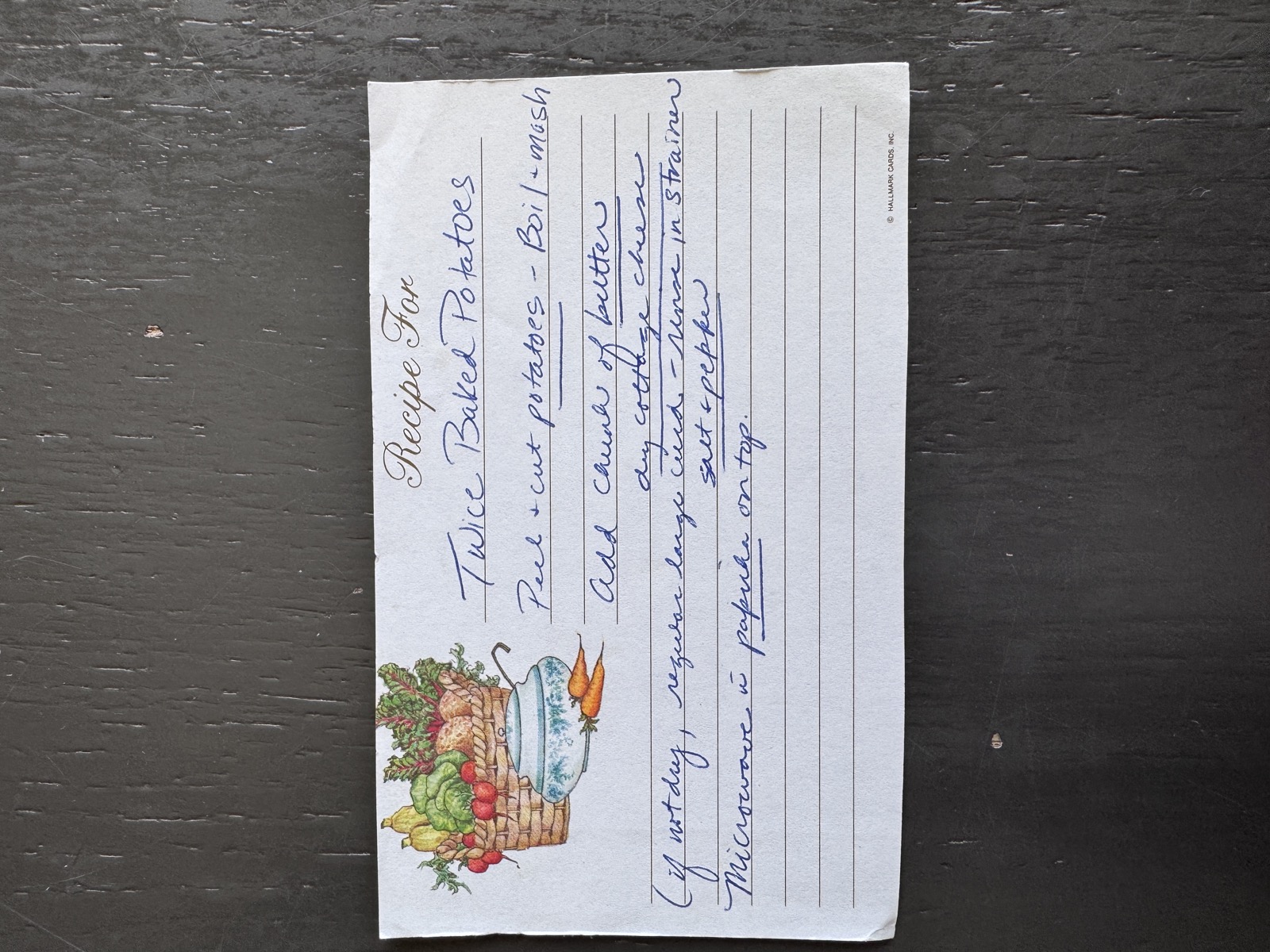 Recipe card preview for Twice Baked Potatoes