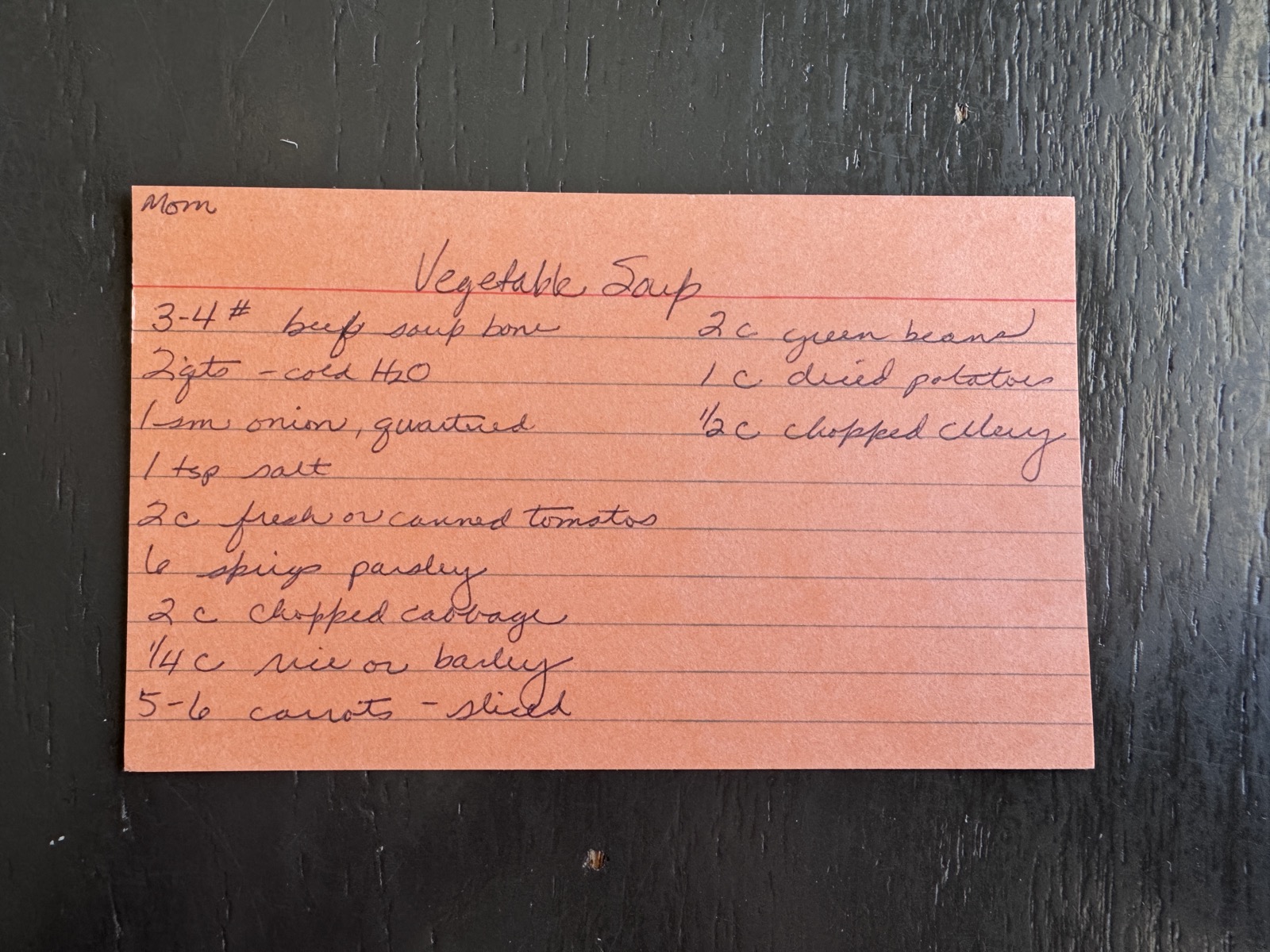Recipe card preview for Vegetable Soup